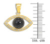 Black & Clear Diamond Studded Evil Eye Gold Pendant