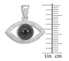 Black & Clear Diamond Studded Evil Eye White Gold Pendant