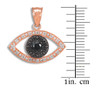 Black & Clear Diamond Studded Evil Eye Rose Gold Pendant