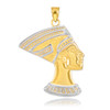 Two-Tone Gold Egyptian Queen Nefertiti Pendant