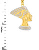 Two-Tone Gold Egyptian Queen Nefertiti Pendant