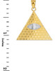 Two-Tone Gold Illuminati Pyramid Pendant