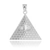 White Gold Illuminati Pyramid Pendant