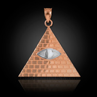 Two-tone Rose Gold Eye of Horus Illuminati Pendant Necklace