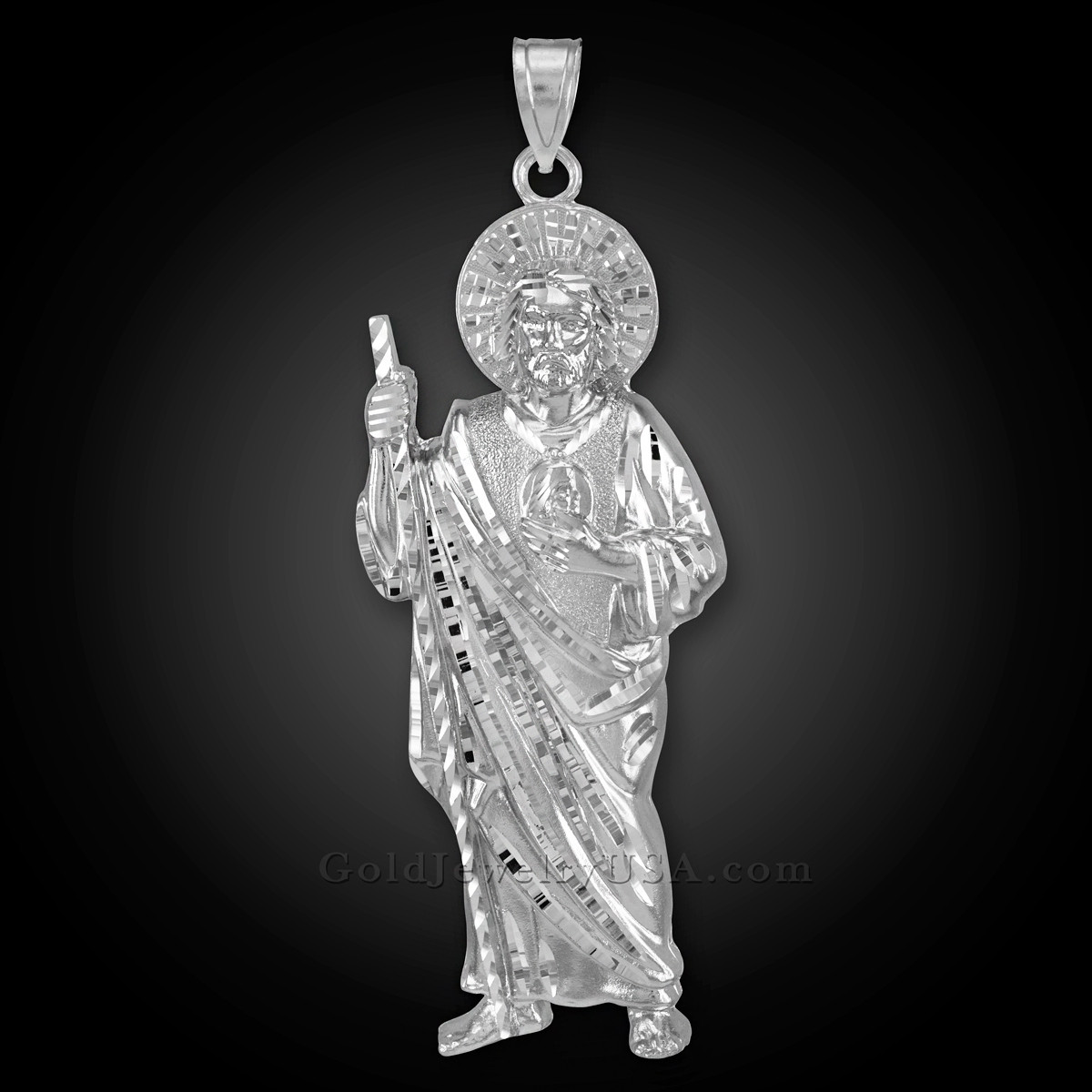 st jude pendant white gold