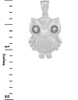 White Gold Owl Charm Pendant with Diamonds