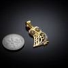 Gold Bohemian Owl Diamond Pendant