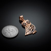 Rose Gold Bohemian Owl Diamond Charm Pendant