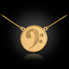 Gold Bass Clef Necklace
