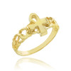 Gold Ankh Cross Nugget Ring