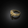 Gold Egyptian Ankh Cross Nugget Ring