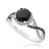 White Gold Black Diamond Infinity Engagement Ring