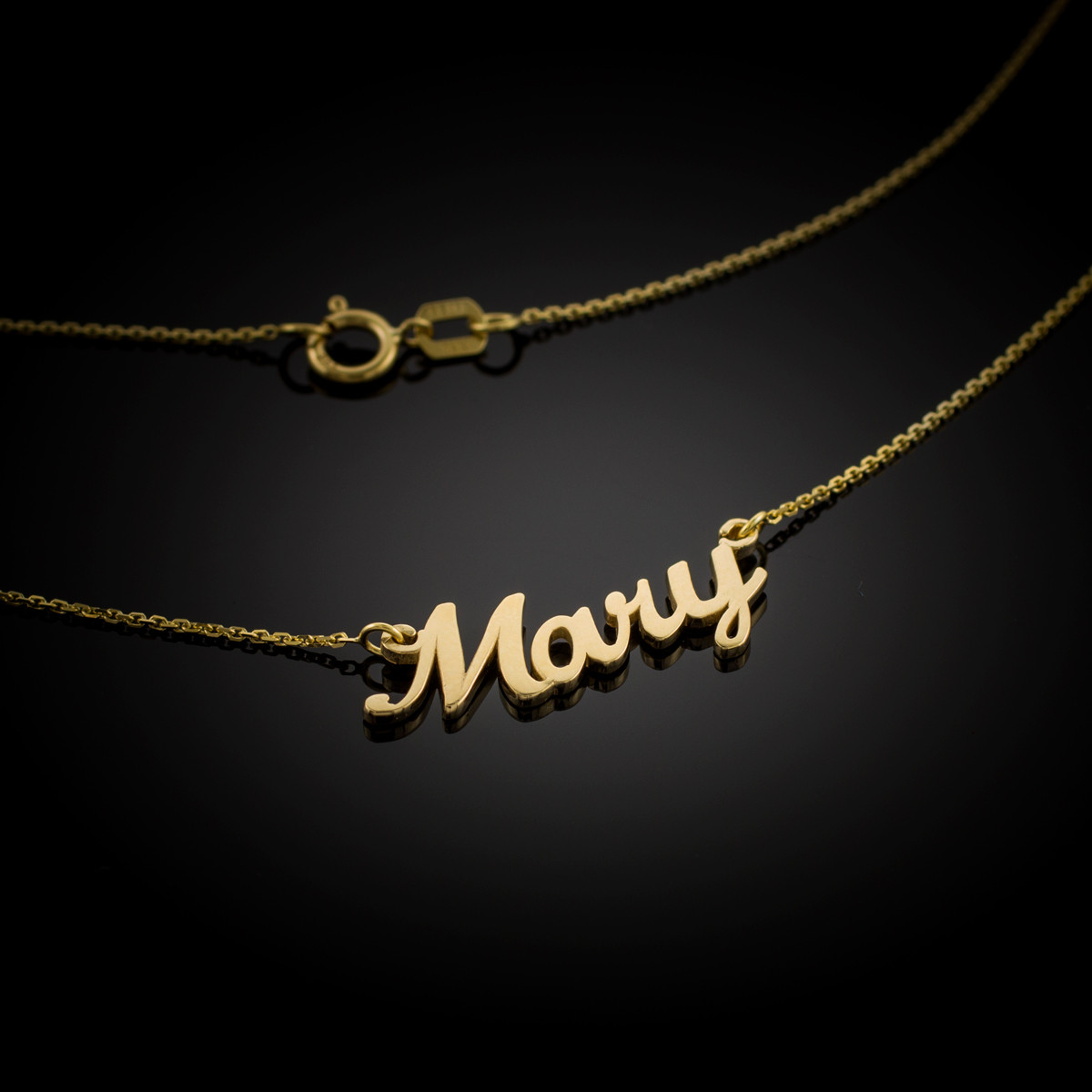 14k Solid Gold Name Script Necklace \