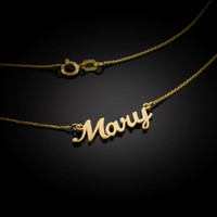 Gold Name Script Necklace "Mary"
