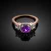 Rose Gold Amethyst Diamond Engagement Ring