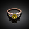 Rose Gold Citrine Diamond Engagement Ring