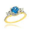 Gold Topaz Diamond Engagement Ring