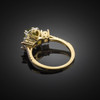 Gold Peridot Diamond Engagement Ring
