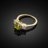 Gold Peridot Diamond Engagement Ring