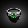 White Gold Emerald Diamond Engagement Ring