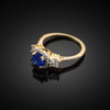 Gold Sapphire Diamond Engagement Ring