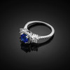 White Gold Sapphire Diamond Engagement Ring