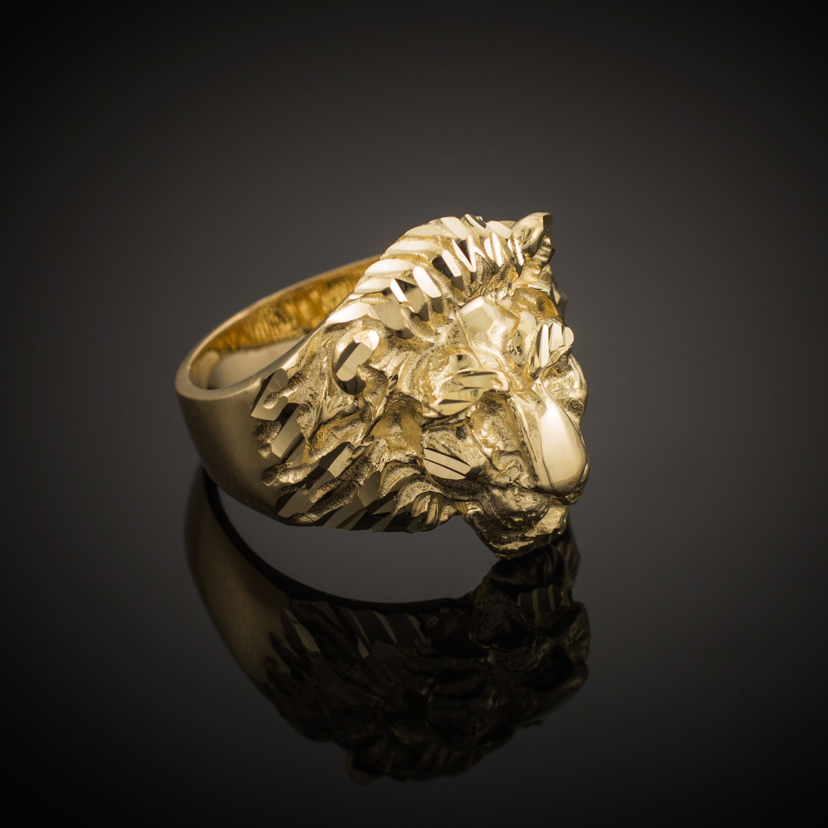Lion Ring - Mens Rings - N1215 3D model 3D printable | CGTrader