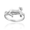 White Gold Lioness Ring