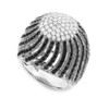White Gold Black Diamond Pave Cocktail Dome Ring