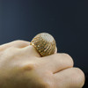 Gold Champaign Pave Diamond Cocktail Dome Ring