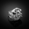 White Gold Scorpion Diamond Cut Ring