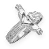 White Gold Claddagh Cross Ring
