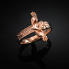 Solid Rose Gold Claddagh Cross Ring