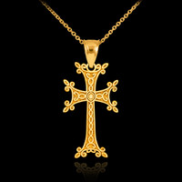 Gold Armenian Cross Pendant Necklace