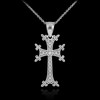 White Gold Armenian Cross Pendant Necklace