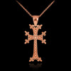 Rose Gold Armenian Cross Pendant Necklace