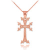 Rose Gold Armenian Cross Pendant Necklace