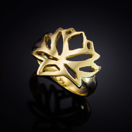 Gold Lotus Flower Ring