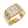 Men's Gold Square Top CZ Ring