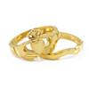2pc Gold Classic Claddagh Engagement Ring Band