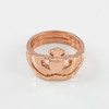 2pc Rose Gold Classic Claddagh Engagement Ring Band