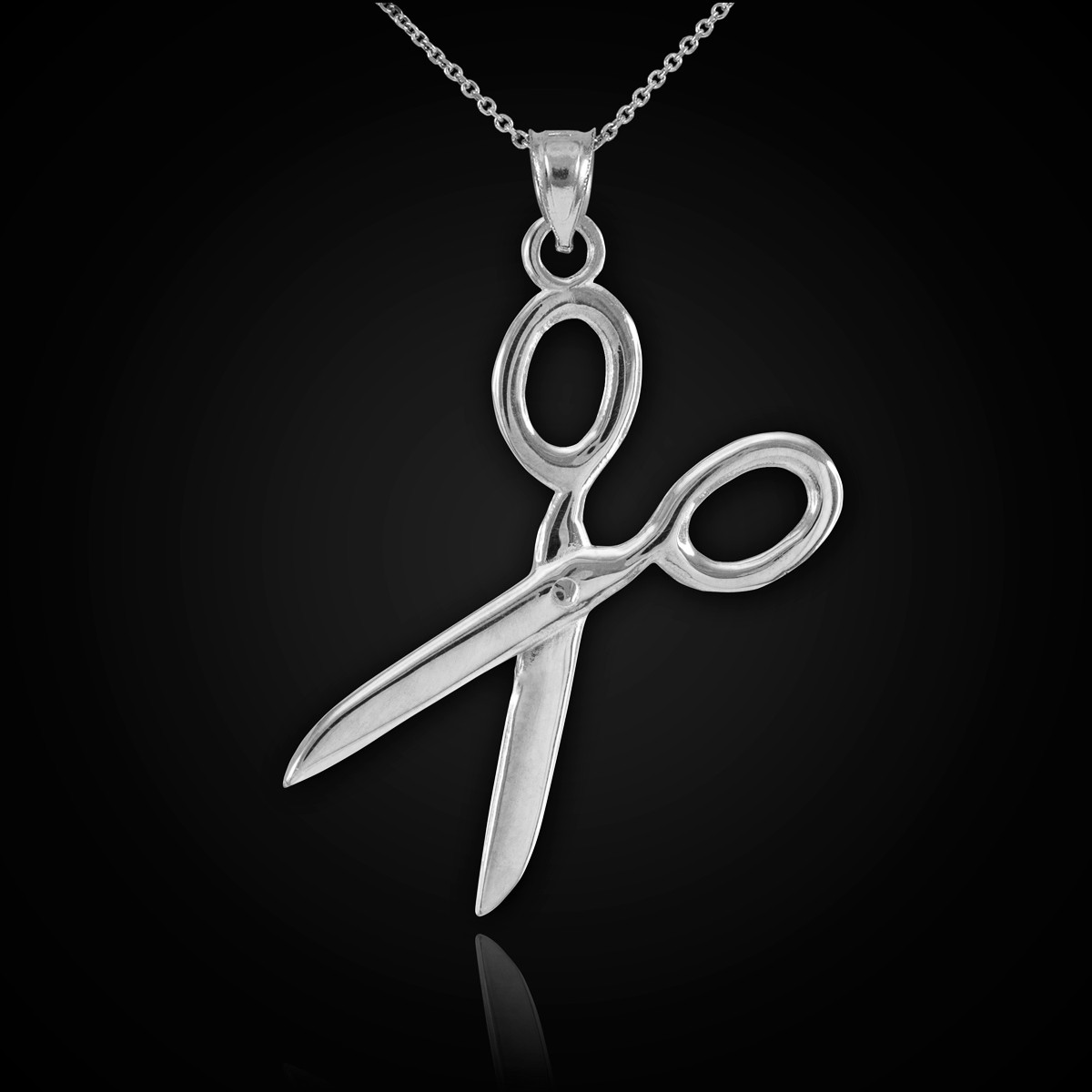 white gold scissor necklace