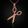 Rose Gold Scissor Pendant Necklace