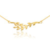 14K Gold Olive Branches Necklace