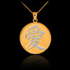 Two Tone Gold Chinese Love Symbol Pendant Necklace