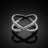 White Gold Diamond Orbit Ring