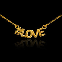 14k Gold #LOVE Necklace