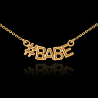 14k Gold #BABE Necklace