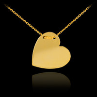 14k Solid Gold Heart Necklace