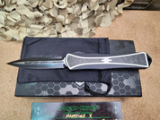 Heretic Knives Manticore X Double Edge, Two Tone, Camo Fat Carbon Blade Inay